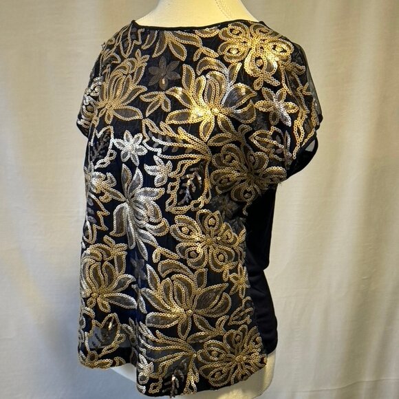 Kazo Sequined Semi Sheer Blouse - Picture 9 of 11